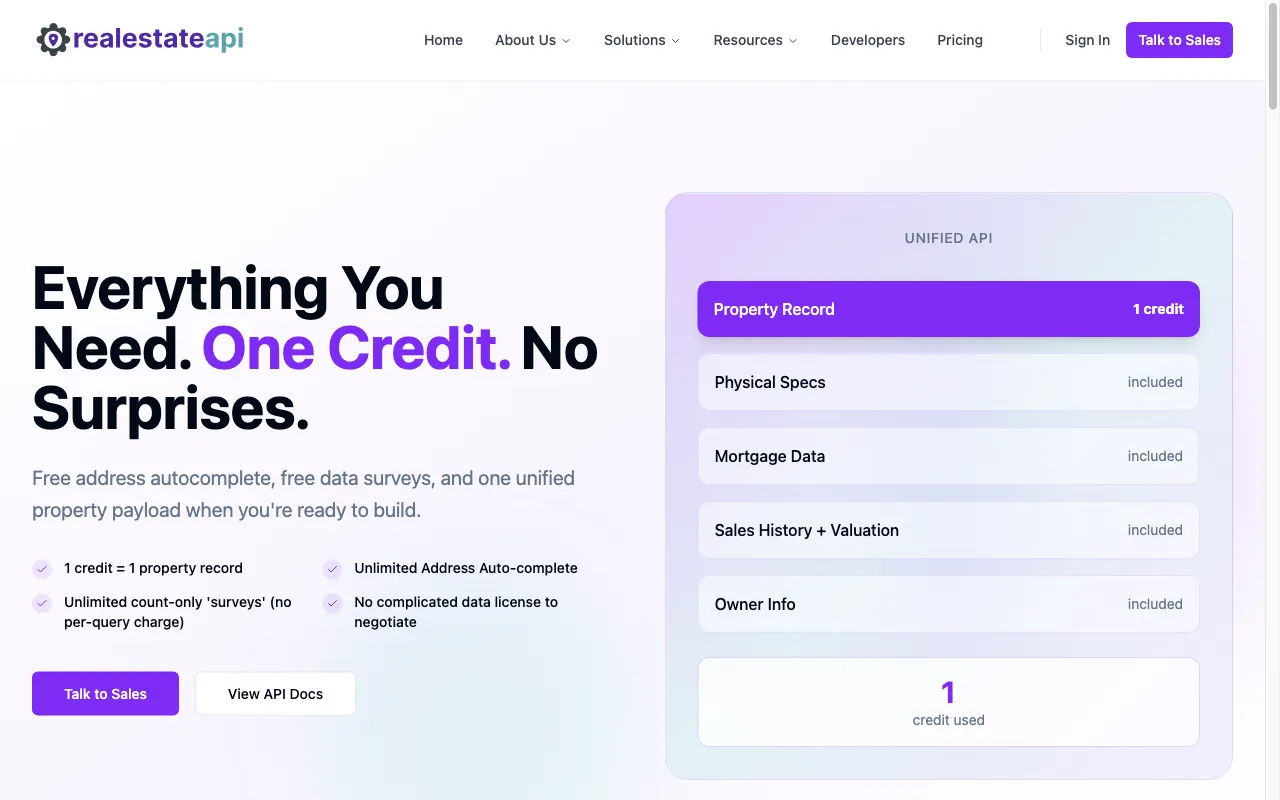 RealEstateAPI.com — pricing page