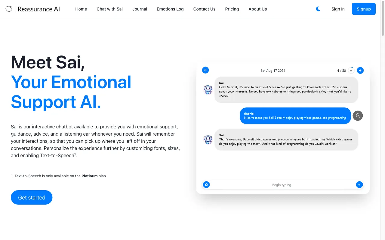 Reassurance AI (Beta) — preview screenshot