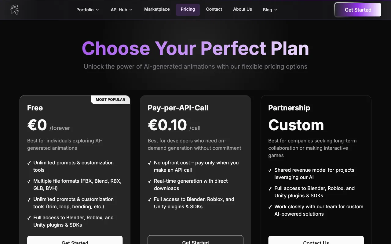 Rebellis AI — pricing page