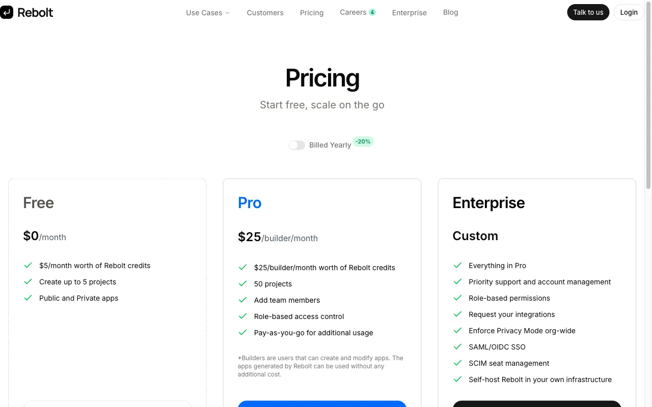 Rebolt — pricing page