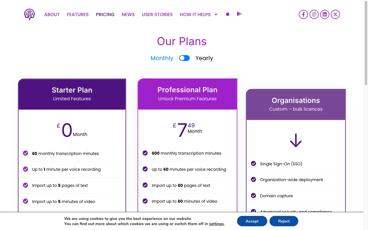 Recallify — pricing page