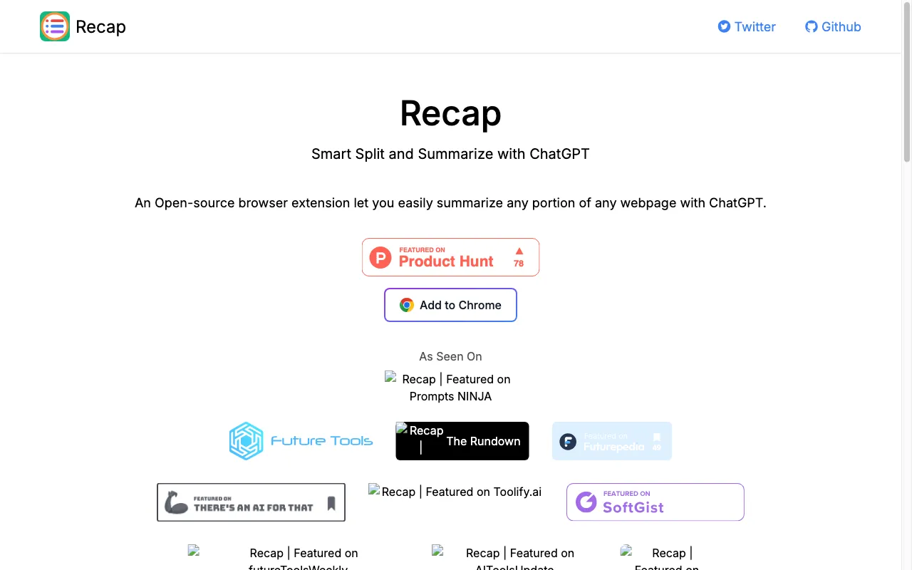 Recapext — preview screenshot