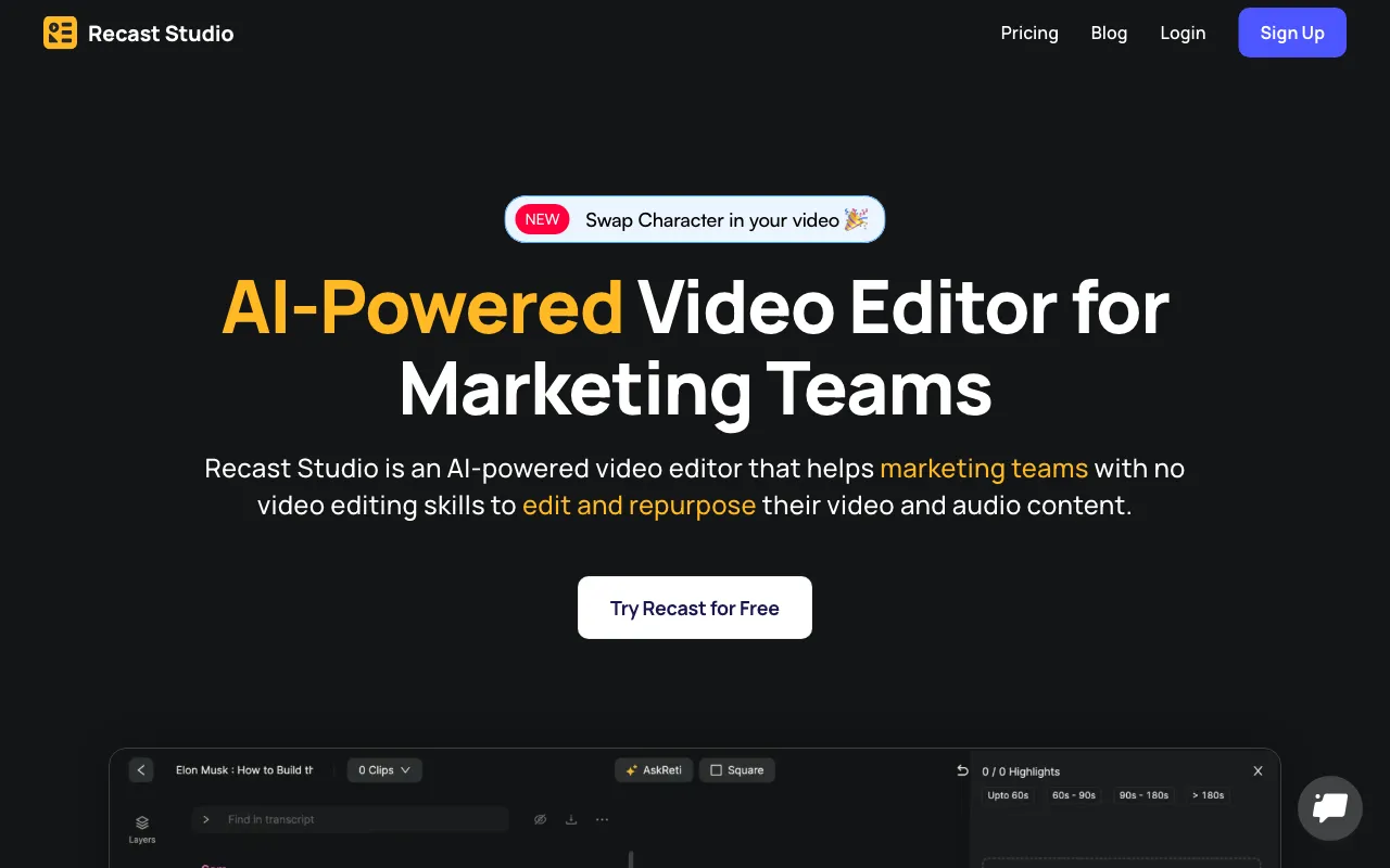 Recast Studio — preview screenshot