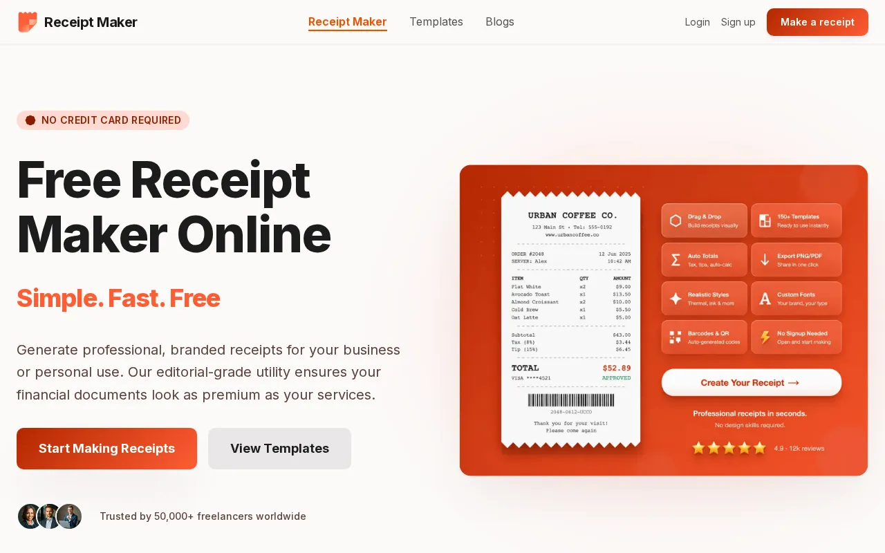 ReceiptMaker AI — preview screenshot