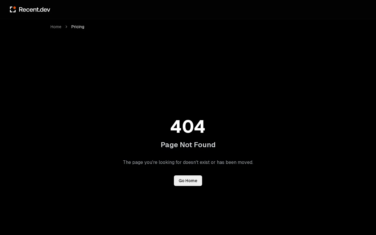 Recent.dev — pricing page