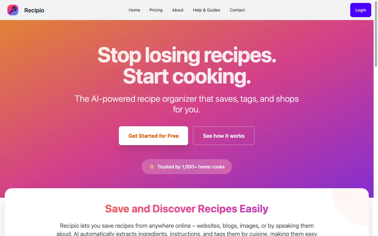 RecipioAI — preview screenshot