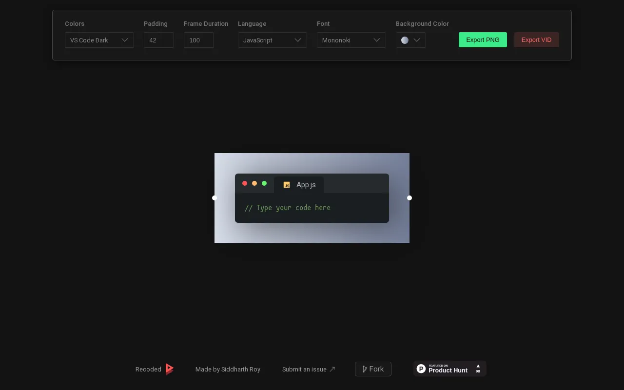 Recoded — preview screenshot