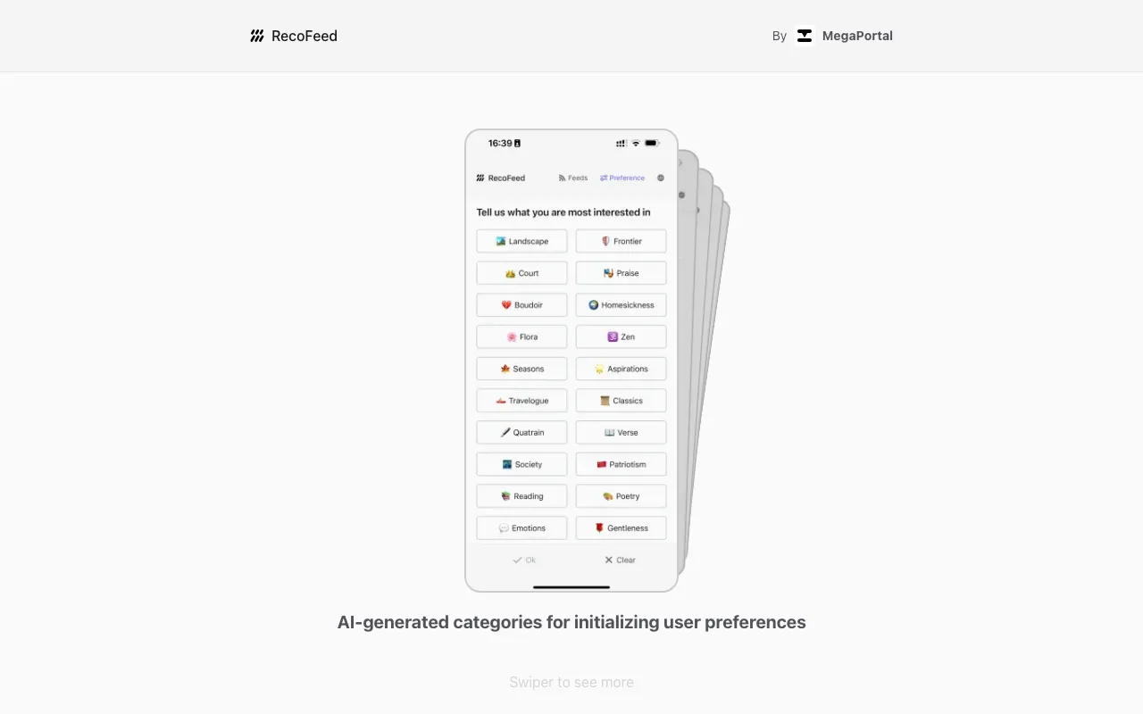 RecoFeed — preview screenshot
