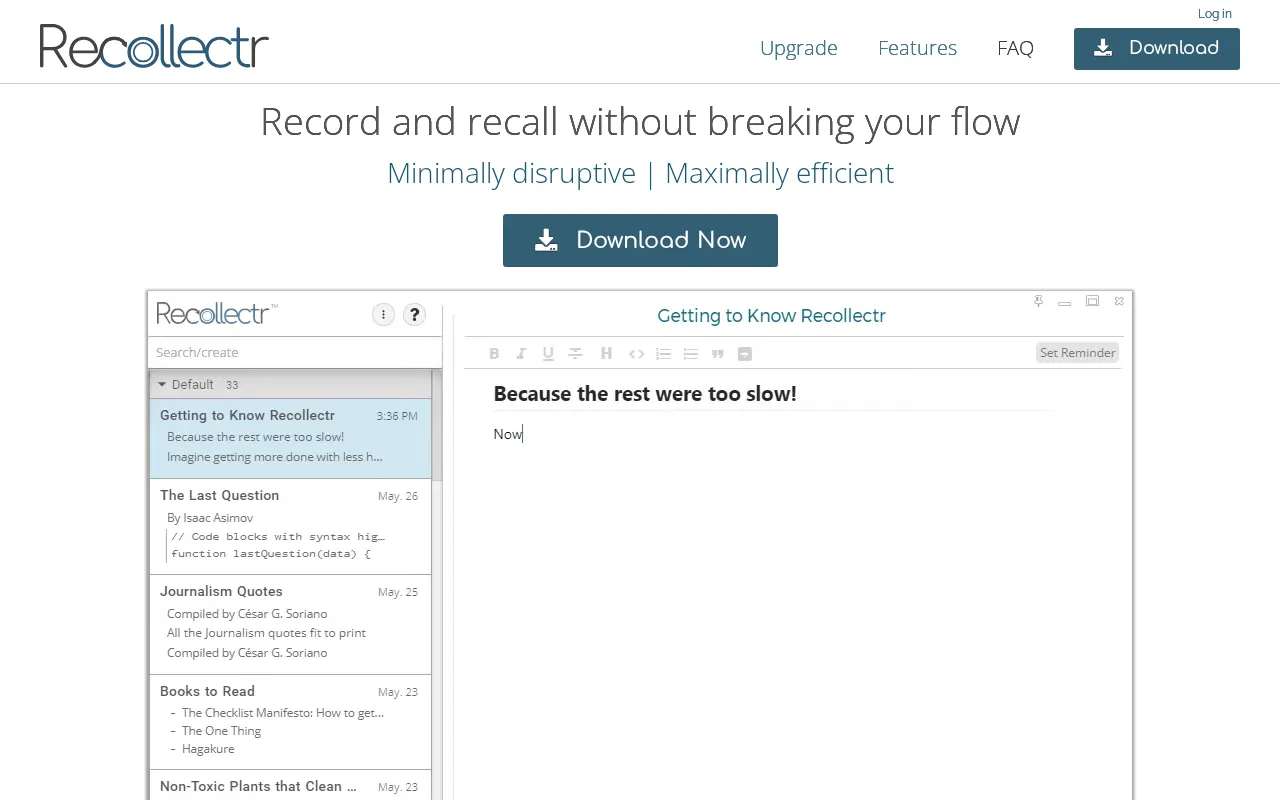 Recollectr — preview screenshot