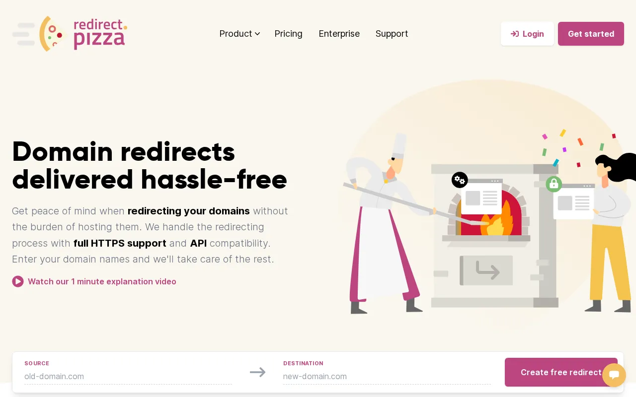 redirect.pizza — preview screenshot