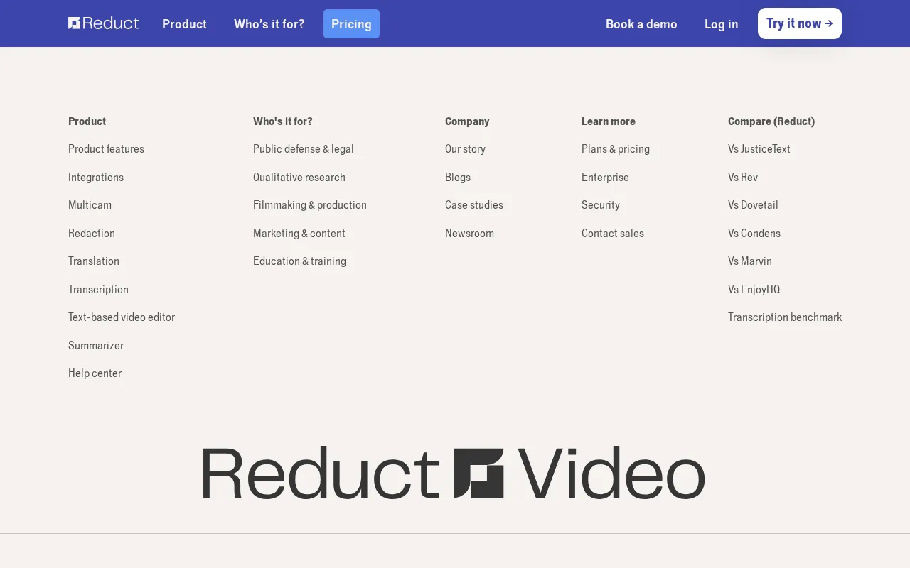 Reduct — pricing page