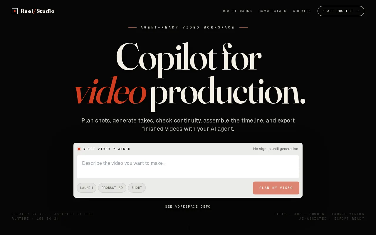 Reel Studio — preview screenshot