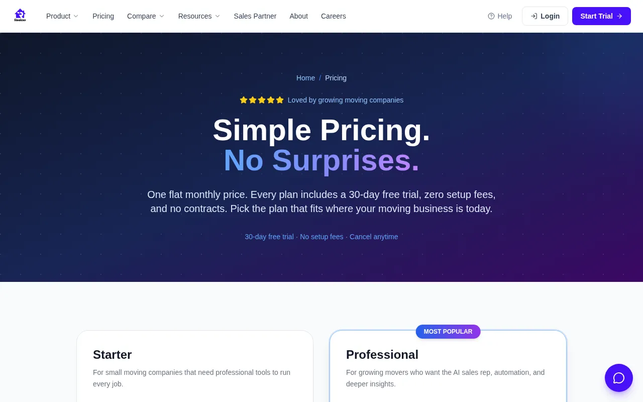 Reelow CRM — pricing page