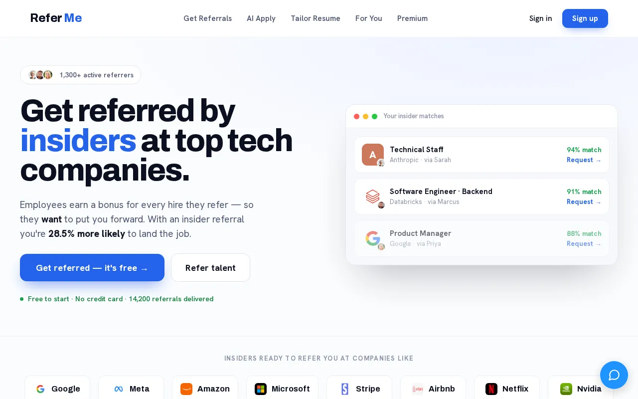 Refer Me — preview screenshot