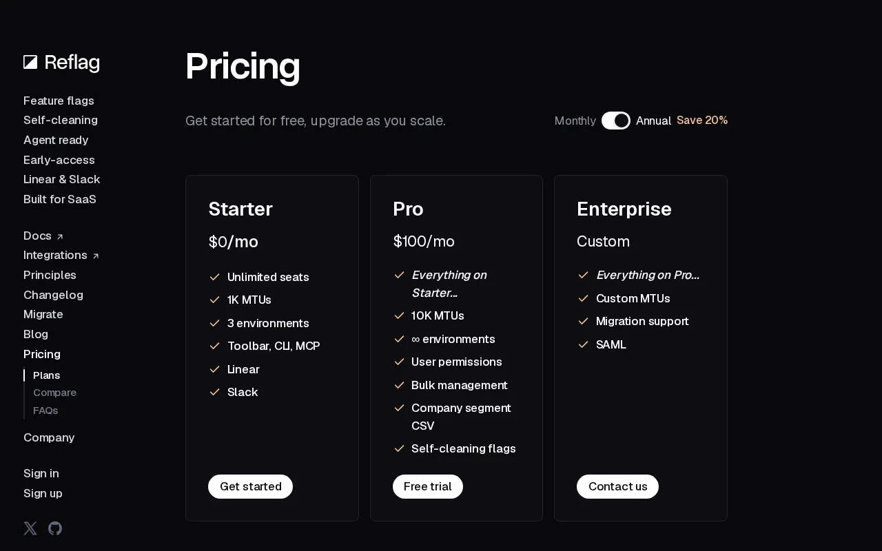 Reflag — pricing page