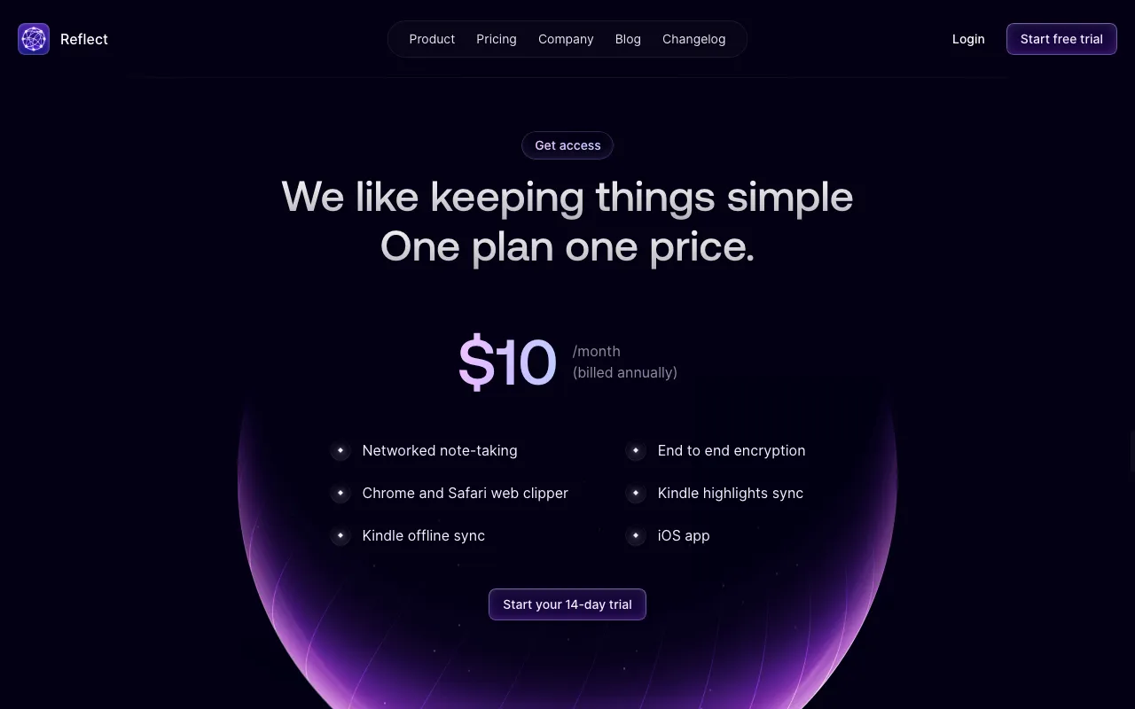 Reflect AI — pricing page