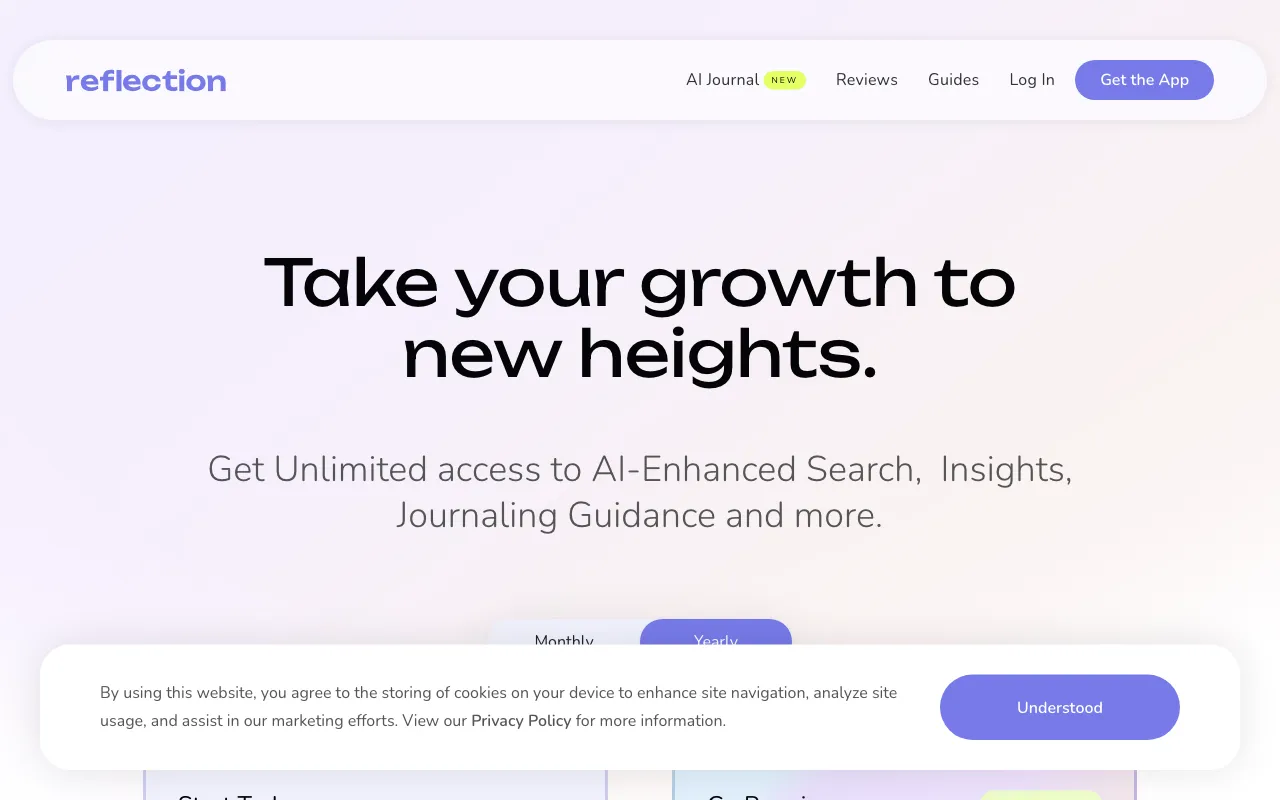 Reflection — pricing page