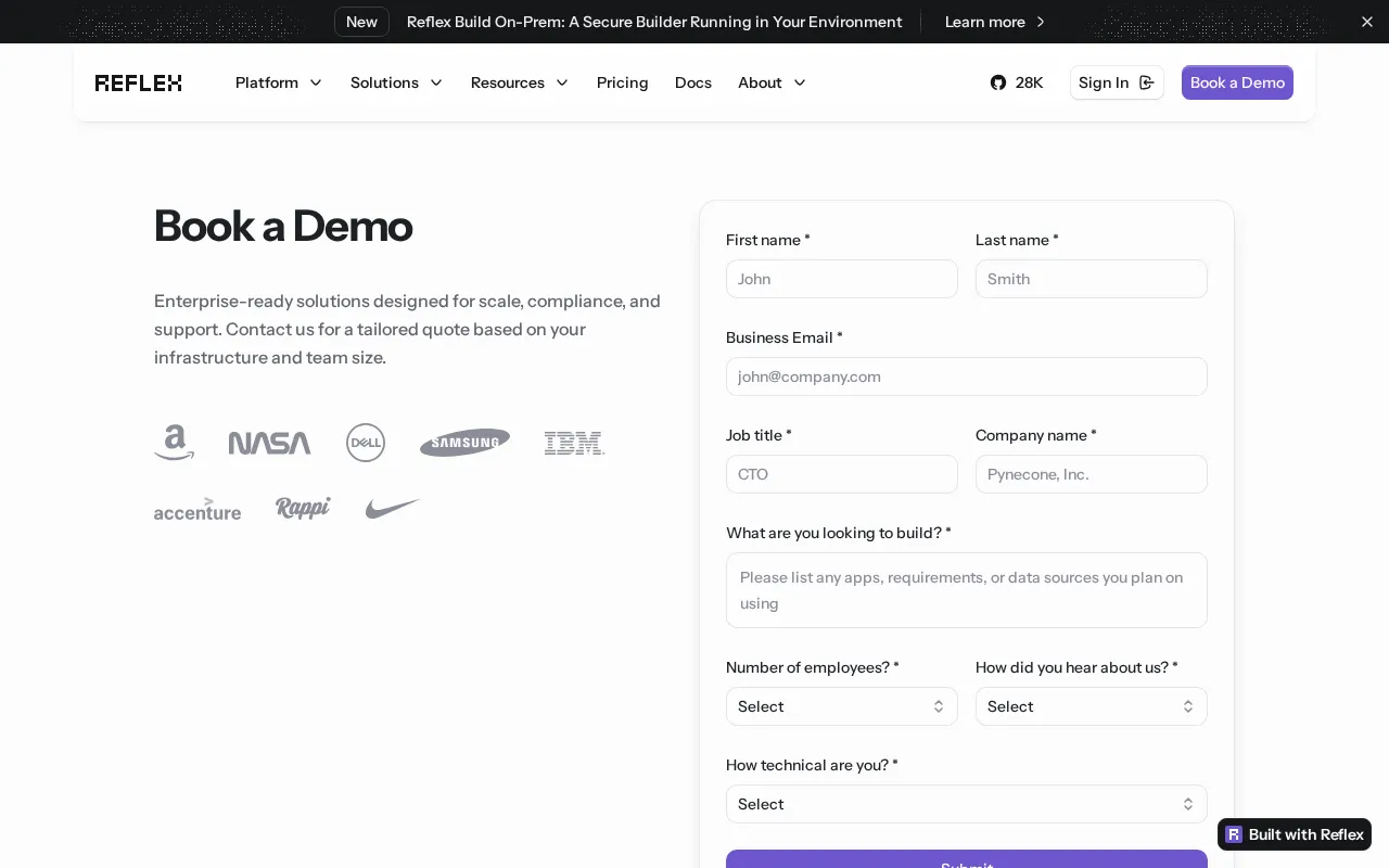 Reflex — pricing page