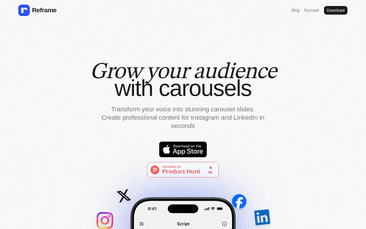 Reframe — preview screenshot