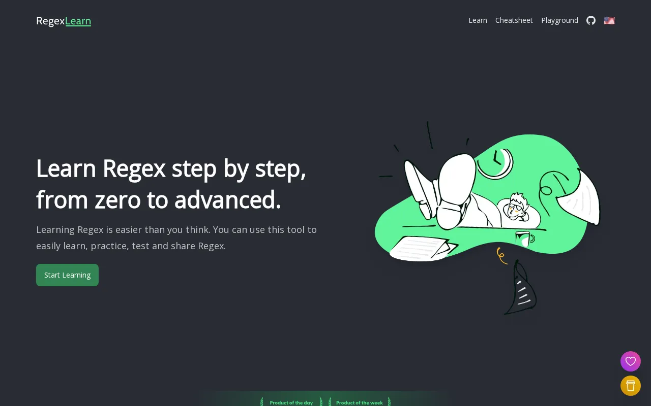 Regex Learn — preview screenshot