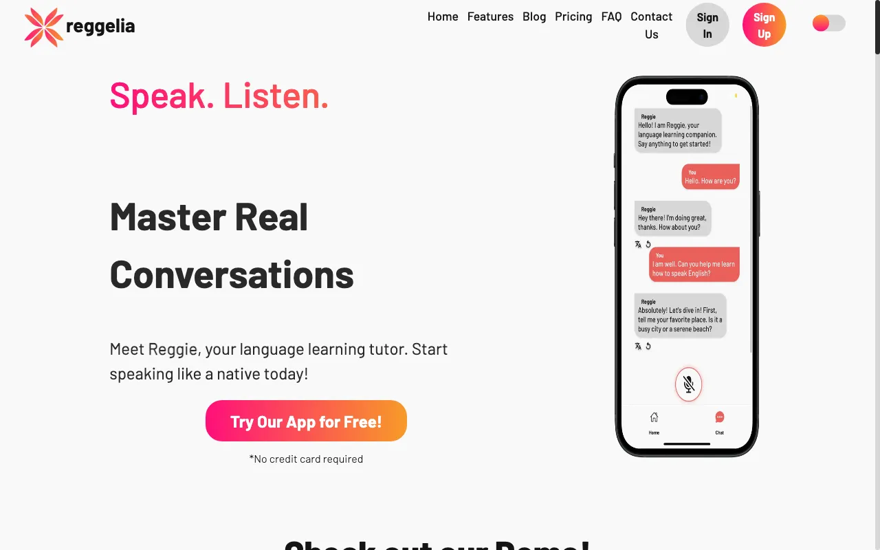 reggelia — pricing page