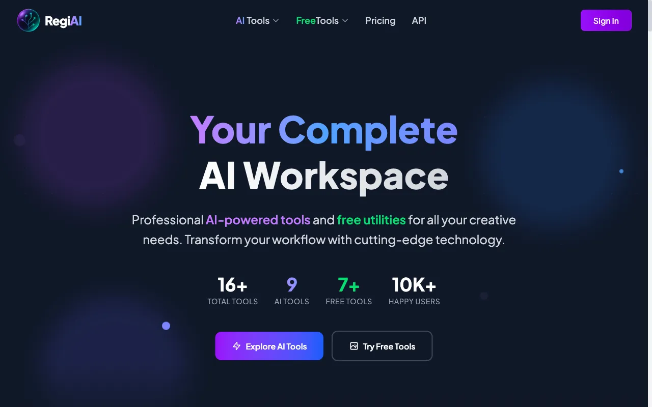 Regi AI — preview screenshot