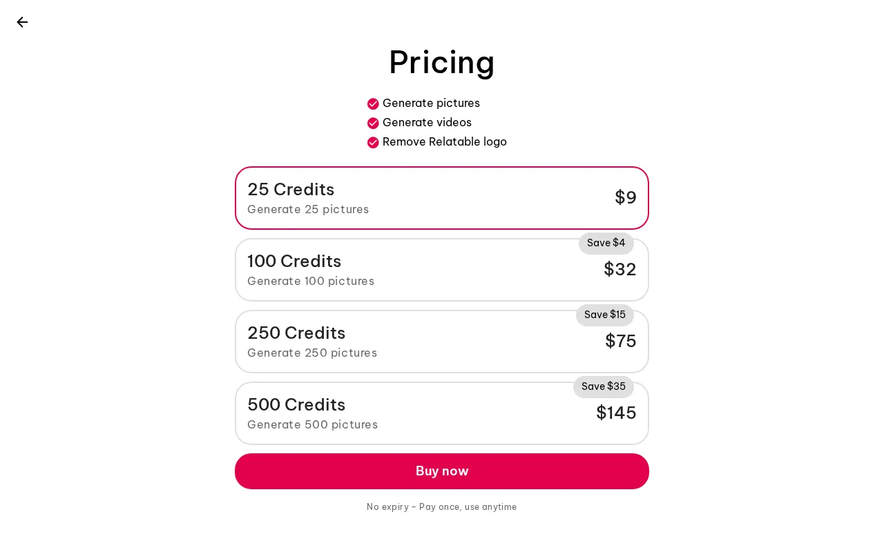 Relatable — pricing page