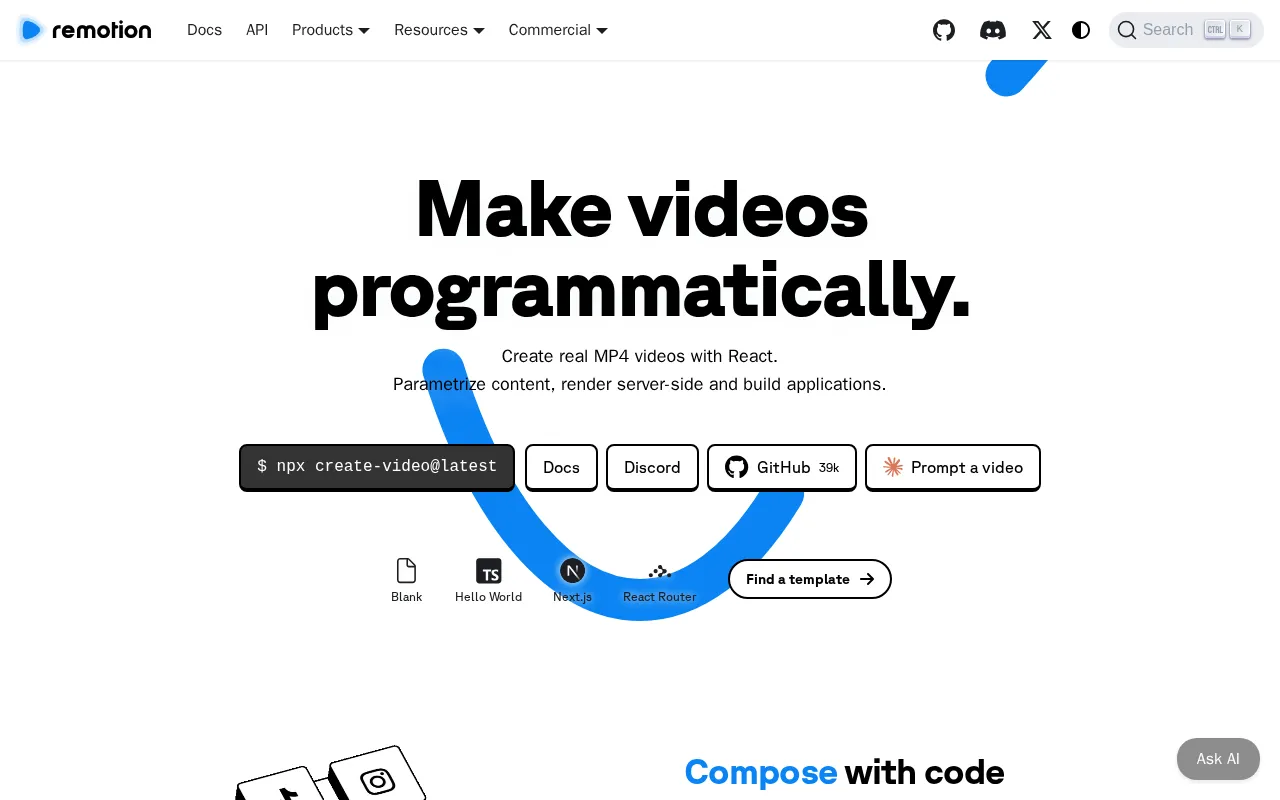 Remotion — preview screenshot