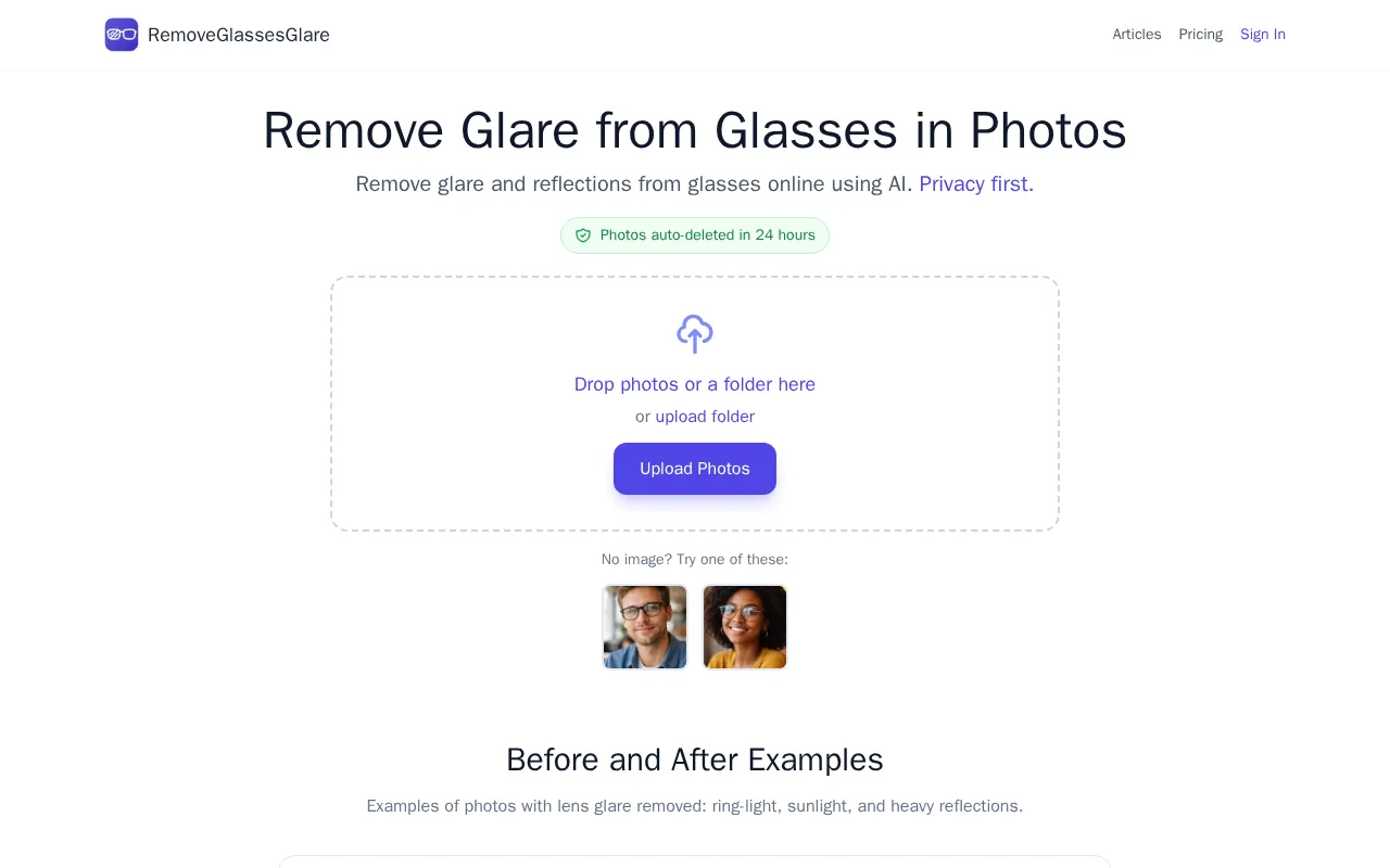 RemoveGlassesGlare — preview screenshot
