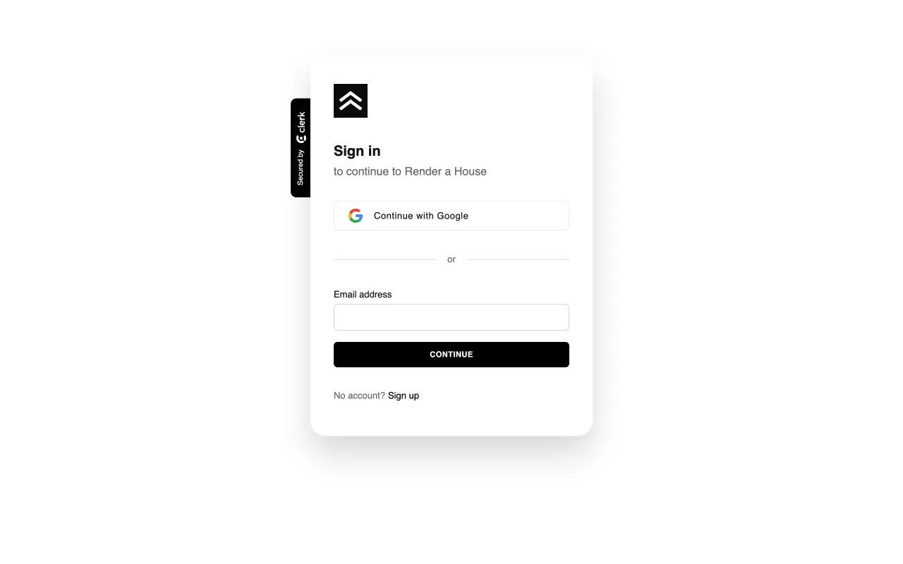 Render a House — pricing page