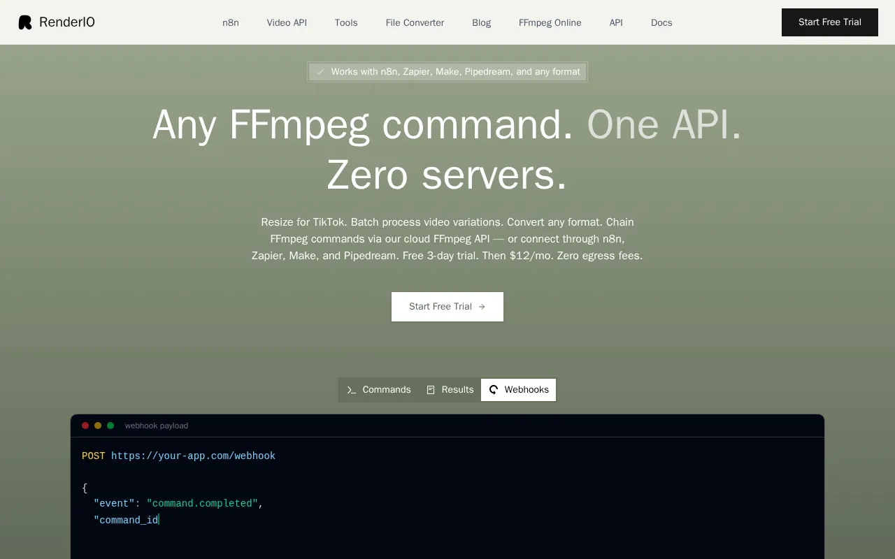 Renderio — preview screenshot