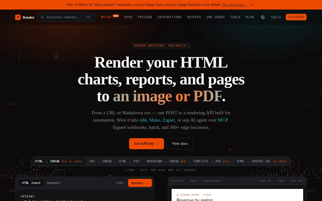 Rendex — preview screenshot