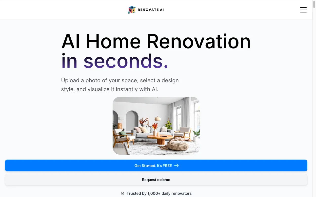 Renovate AI app 2.0 — preview screenshot