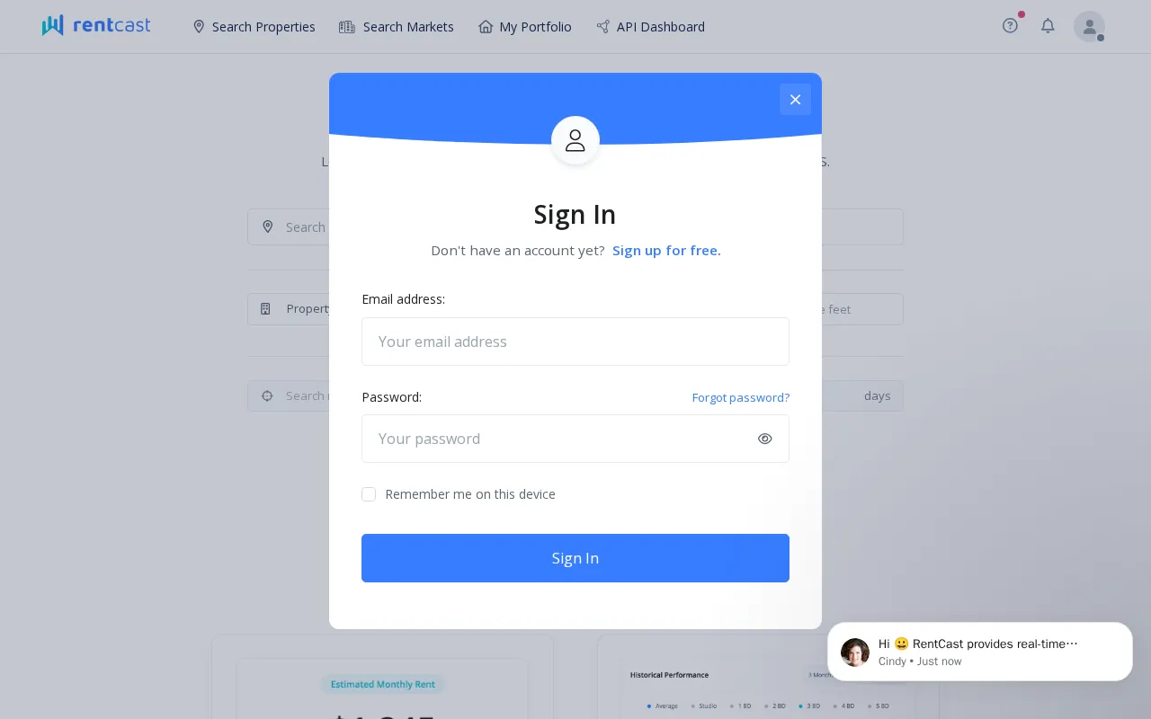 Rentcast — pricing page
