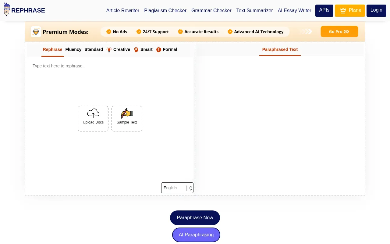Rephrase Tool - AI Based Paraphrasing Tool — preview screenshot