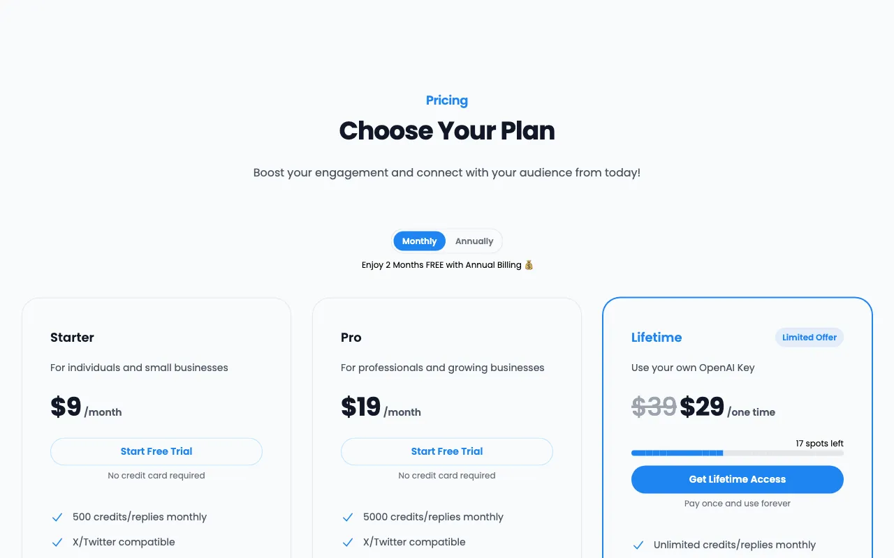 ReplyPulse.com — pricing page