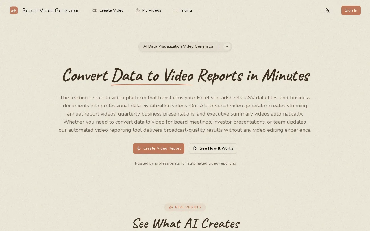 Report Video Generator — preview screenshot