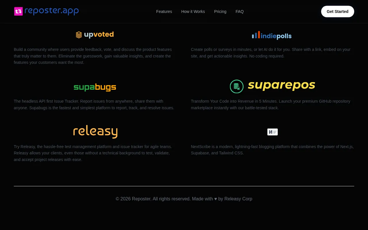 Reposter.app — pricing page