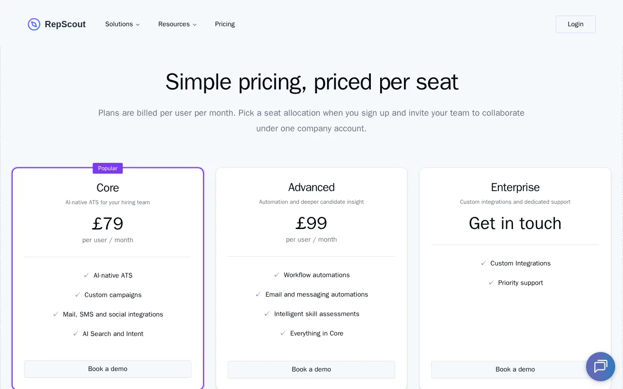 RepScout — pricing page