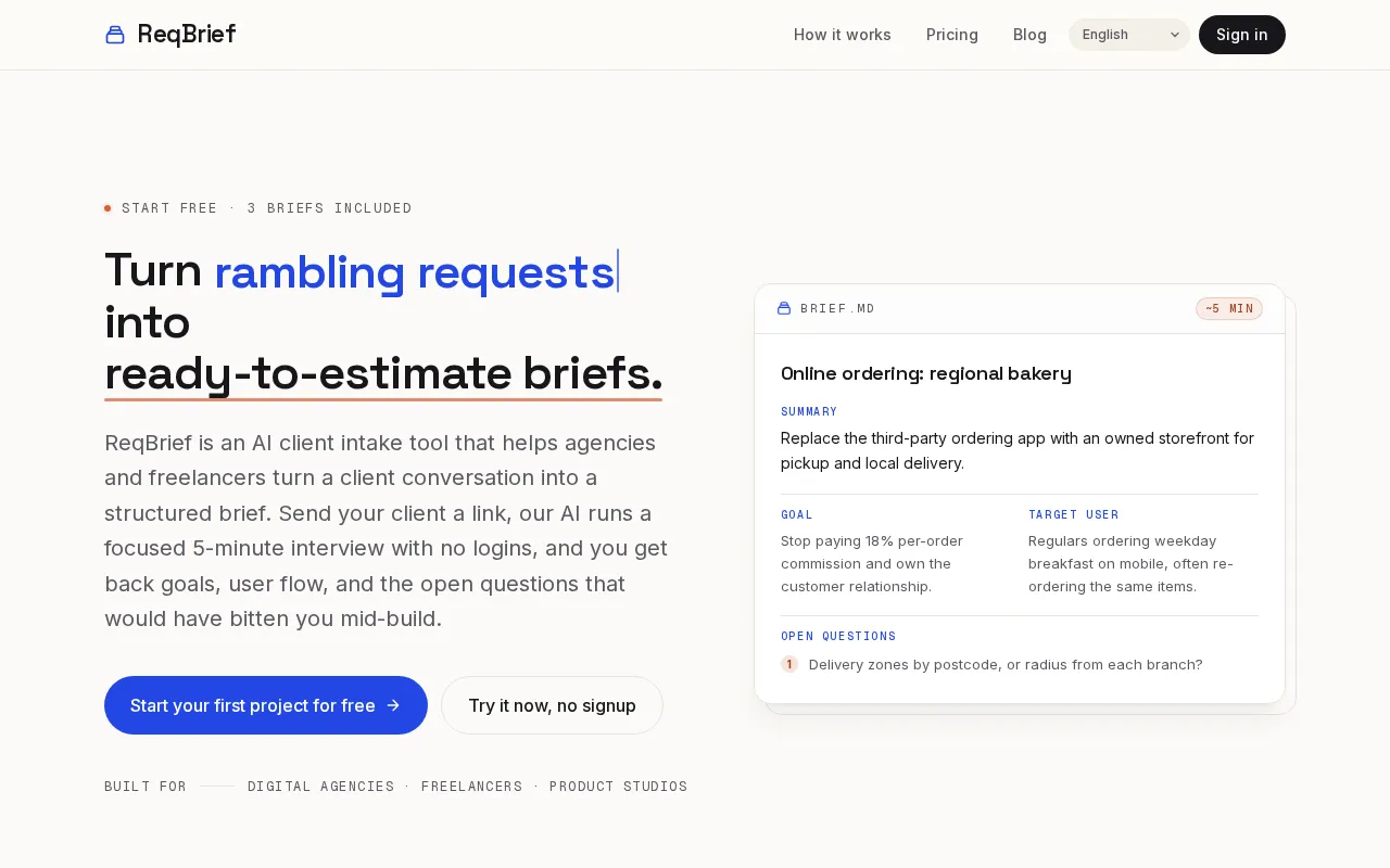 ReqBrief — preview screenshot