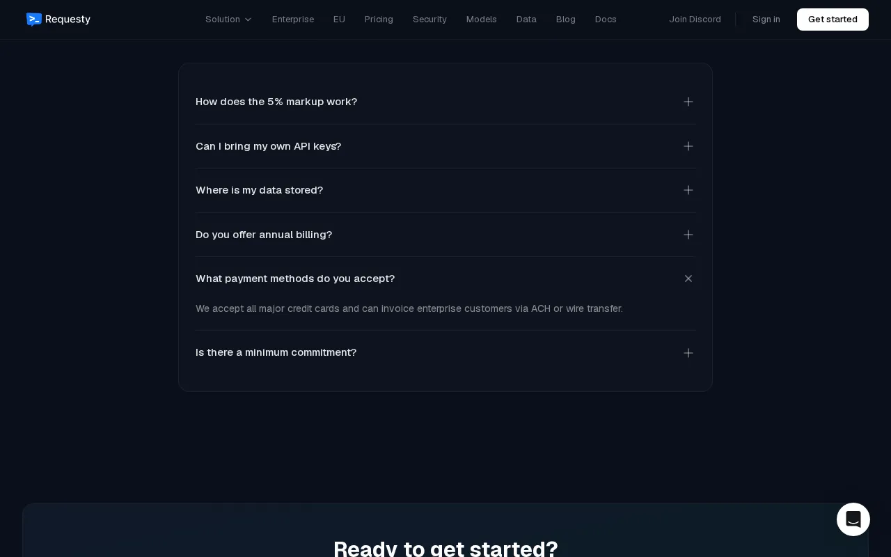 Requesty — pricing page