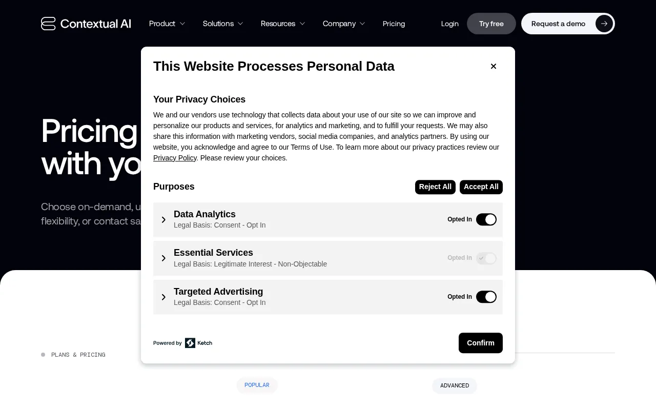 Reranker by Contextual AI — pricing page
