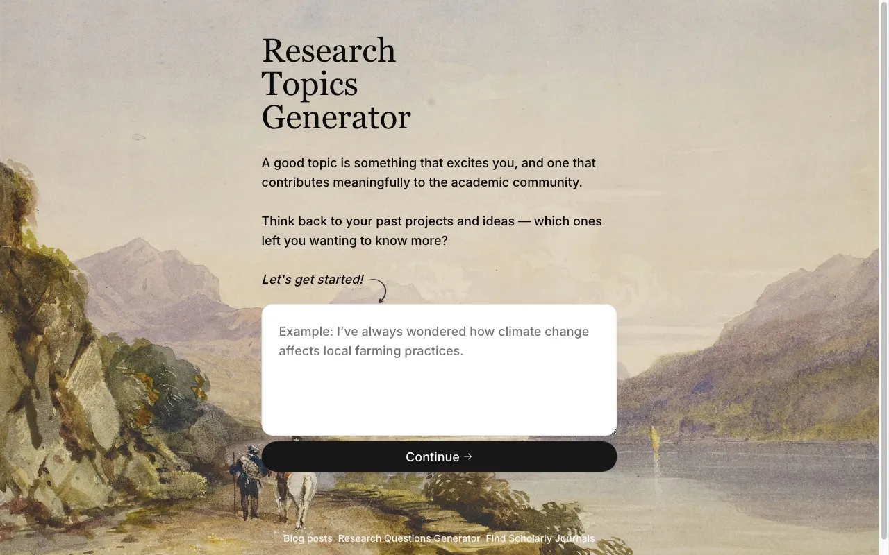 Research Topics Generator — preview screenshot