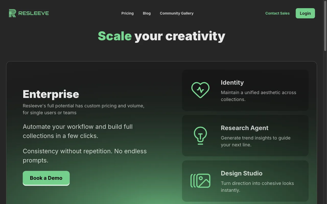 Resleeve.AI — pricing page