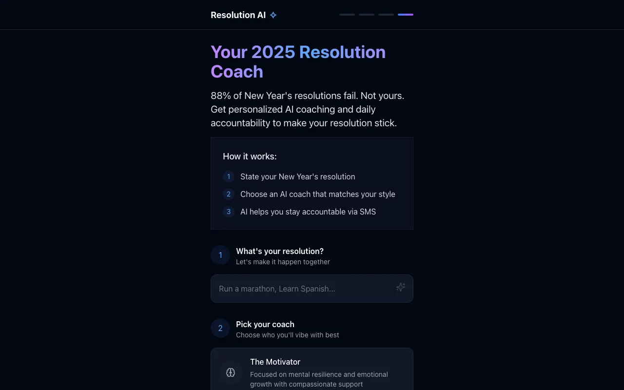 Resolution Coach — preview screenshot
