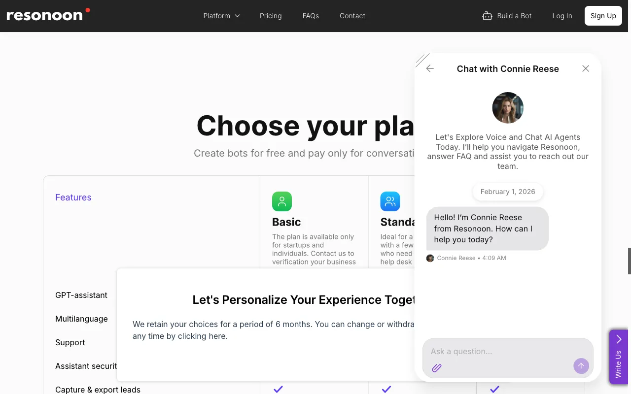 Resonoon — pricing page