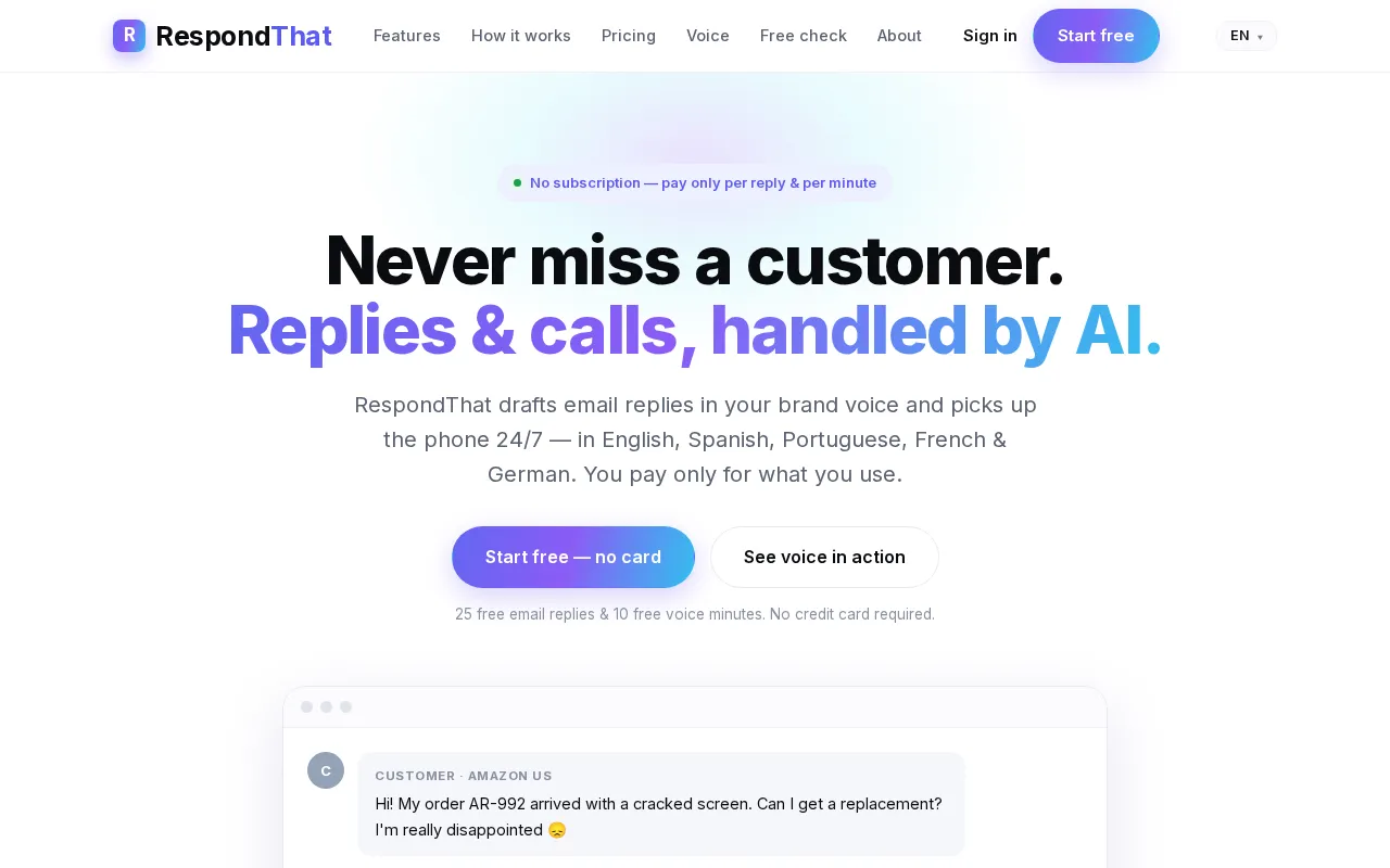 RespondThat — preview screenshot