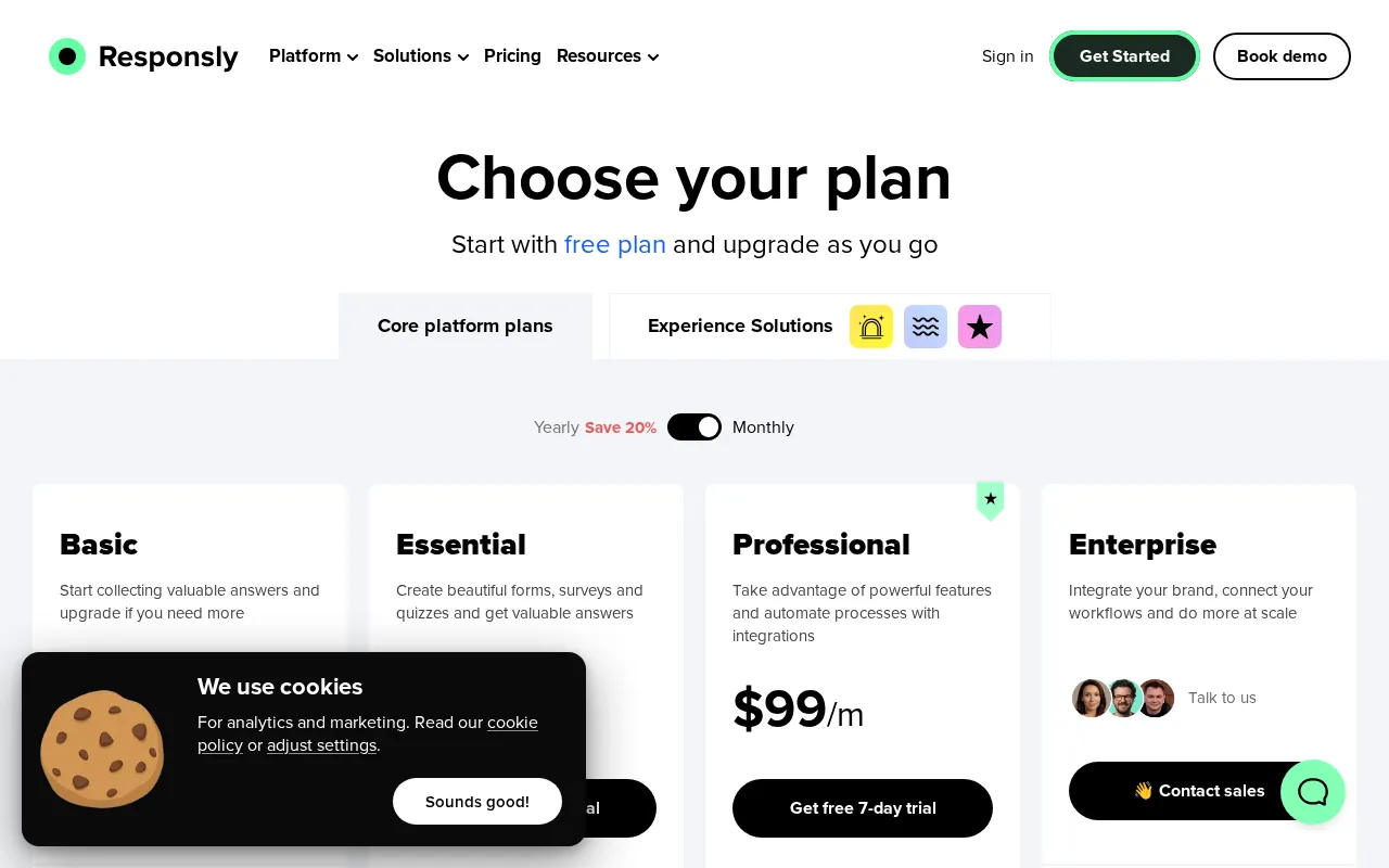 Responsly — pricing page