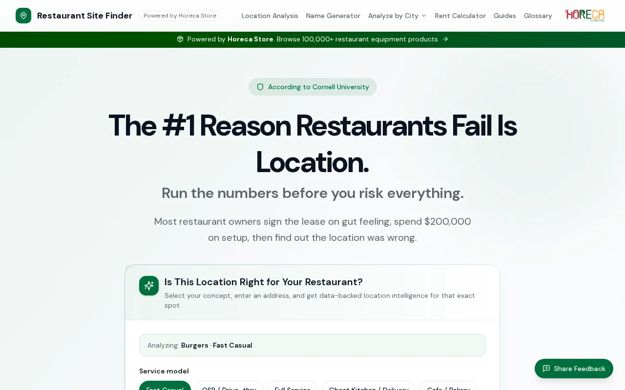 Restaurant Site Finder — preview screenshot
