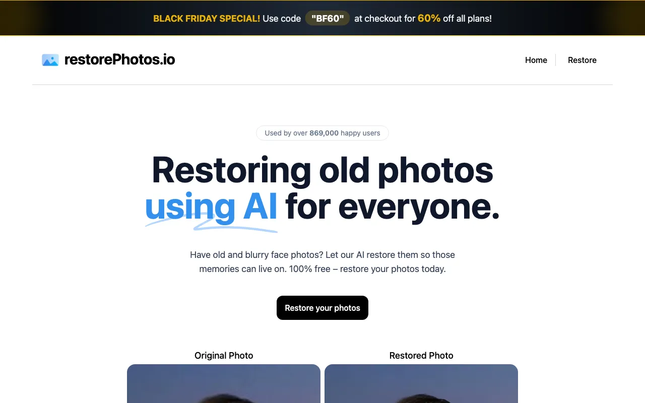 RestorePhotos — preview screenshot